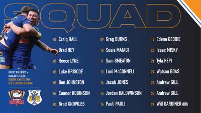 SQUAD ANNOUNCEMENT | Batley Bulldogs v Doncaster RLFC