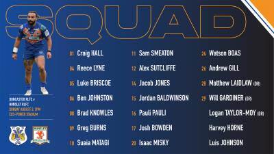 SQUAD ANNOUNCEMENT | Doncaster RLFC v Hunslet RLFC