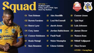 Squad announcement | Sheffield Eagles v Doncaster RLFC