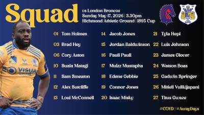 Squad Announcement | London Broncos v Doncaster RLFC (1895 Cup)